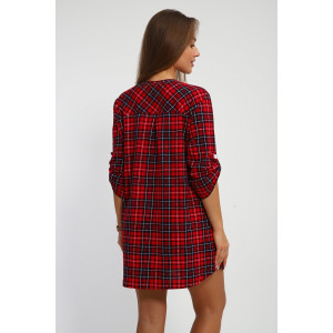 Рубашка-туника женская №212 кулирка (р-ры: 46-60) красный Рубашка-туника женская №212 кулирка (р-ры: 46-60) красный