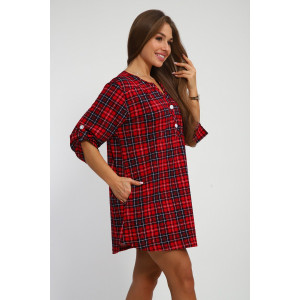 Рубашка-туника женская №212 кулирка (р-ры: 46-60) красный Рубашка-туника женская №212 кулирка (р-ры: 46-60) красный