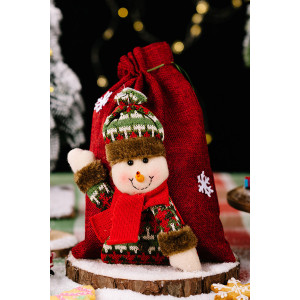 Новогодний декоративный мешок для подарков 057442 красный