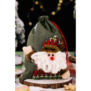 Новогодний декоративный мешок для подарков 057442 зеленый