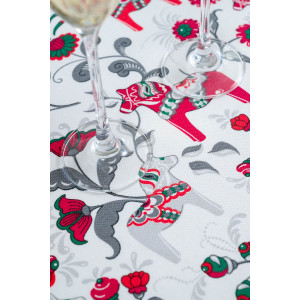 Скатерть рогожка "Городецкая лошадка"