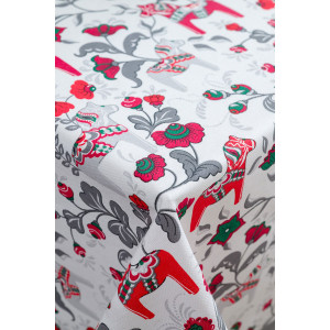 Скатерть рогожка "Городецкая лошадка"