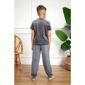 Костюм двойка детский М-03КД "Котик" велюр (р-ры: 30-42) графит