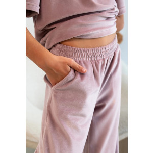 Костюм двойка детский М-04КД "Кэтти-1" велюр (р-ры: 34-40) нежно-розовый