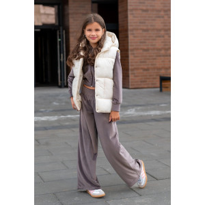 Костюм двойка детский М-72Д "Самолет" велюр (р-ры: 34-40) молочный шоколад