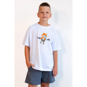 Костюм двойка детский М-5КД "Яркий" кулирка (р-ры: 32-40) белый