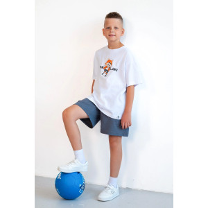 Костюм двойка детский М-5КД "Яркий" кулирка (р-ры: 32-40) белый