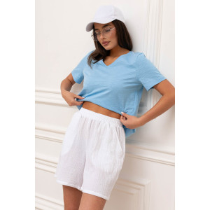 Футболка женская М-35Ф "Флам" кулирка флам (р-ры: 44-60) голубой