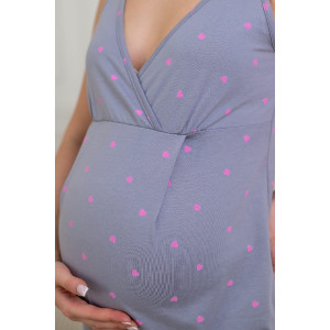 Сорочка для беременных М-83Н "Новая жизнь-3" лапша (р-ры: 42-62) серый Сорочка для беременных М-83Н "Новая жизнь-3" лапша (р-ры: 42-62) серый