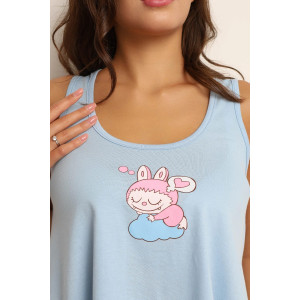 Пижама женская М-25П "Доброе утро" кулирка (р-ры: 40-46) голубой