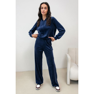 Костюм двойка женский М-282К "Кэт-5" велюр (р-ры: 42-56) темно-синий