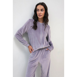 Костюм двойка женский М-282К "Кэт-5" велюр (р-ры: 42-56) серый