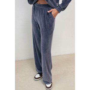 Костюм двойка женский М-282К "Кэт-5" велюр (р-ры: 42-56) графит