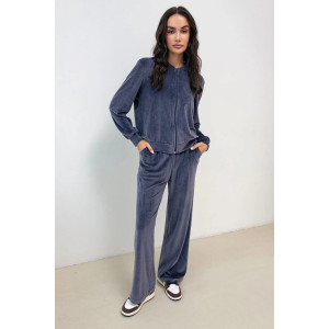 Костюм двойка женский М-282К "Кэт-5" велюр (р-ры: 42-56) графит