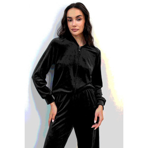 Костюм двойка женский М-282К "Кэт-5" велюр (р-ры: 42-56) черный