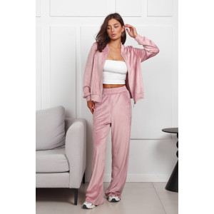 Костюм двойка женский М-282К "Кэт-5" велюр (р-ры: 42-56) розовый мрамор