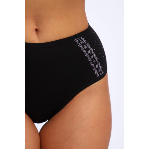 Трусы женские №28603 кулирка с лайкрой (р-ры: 48-52) черный