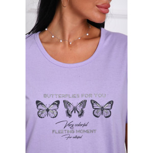 Сорочка женская №114 кулирка (последний размер) сирень 52,56