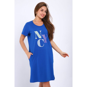 Туника женская №159 кулирка (последний размер) синий 58