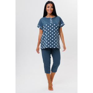 Костюм двойка женский 2017/1 кулирка (последний размер) петроль 48