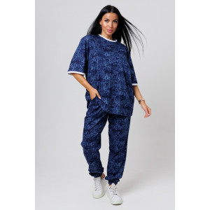 Костюм двойка женский 2051/2 кулирка (последний размер) индиго 46,58