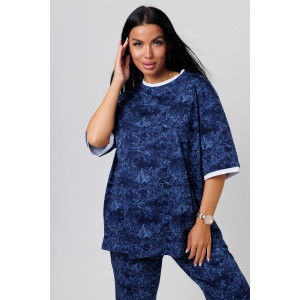 Костюм двойка женский 2051/2 кулирка (последний размер) индиго 46,58