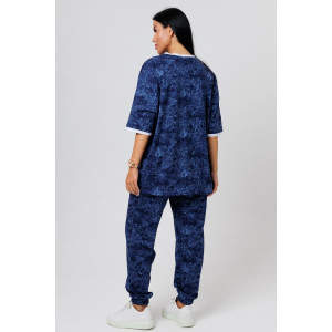 Костюм двойка женский 2051/2 кулирка (последний размер) индиго 46,58