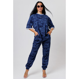 Костюм двойка женский 2051/2 кулирка (последний размер) индиго 46,58