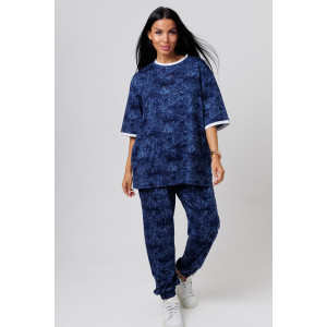 Костюм двойка женский 2051/2 кулирка (последний размер) индиго 46,58