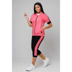 Костюм двойка женский №2152/1 трикотаж (последний размер) коралловый 54,58