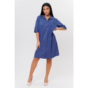 Халат женский №2134 кулирка (последний размер) синий 52,54