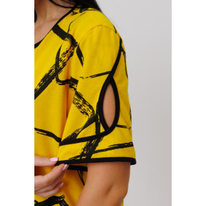 Халат женский №2181/2 кулирка (последний размер) желтый 54,56