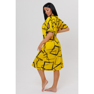 Халат женский №2181/2 кулирка (последний размер) желтый 54,56