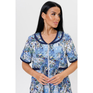 Халат женский 2032/1 кулирка (последний размер) синий 52,56