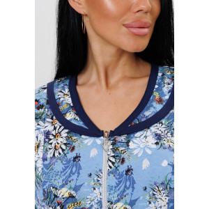 Халат женский 2032/1 кулирка (последний размер) синий 52,56