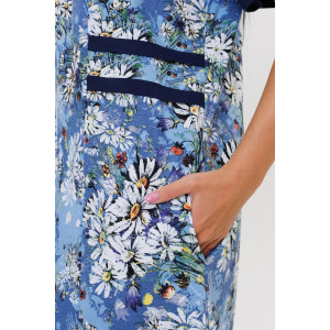 Халат женский 2032/1 кулирка (последний размер) синий 52,56