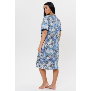 Халат женский 2032/1 кулирка (последний размер) синий 52,56