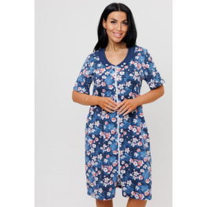 Халат женский 1961 кулирка (последний размер) темно-синий 58,62