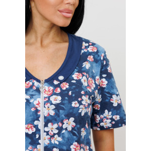 Халат женский 1961 кулирка (последний размер) темно-синий 58,62