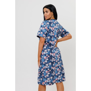 Халат женский 1961 кулирка (последний размер) темно-синий 58,62