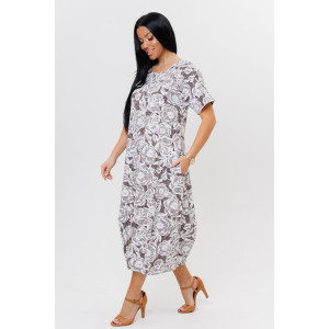 Платье женское №2132/1 кулирка (последний размер) коричневый 52