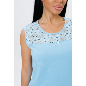 Пижама женская 2121/1 кулирка (последний размер) голубой 44