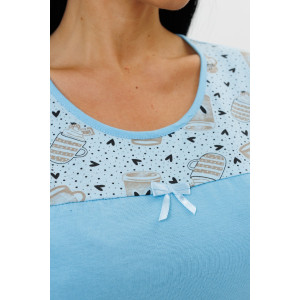 Пижама женская 2121/1 кулирка (последний размер) голубой 44