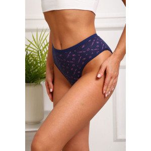 Трусы женские №64889 кулирка с лайкрой (р-ры: 48-52) синий