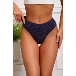 Трусы женские №64889 кулирка с лайкрой (р-ры: 48-52) синий