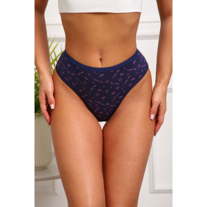 Трусы женские №64889 кулирка с лайкрой (р-ры: 48-52) синий