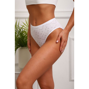Трусы женские №64889 кулирка с лайкрой (р-ры: 48-52) белый