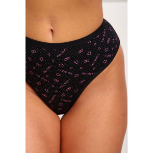 Трусы женские №64889 кулирка с лайкрой (р-ры: 48-52) черный