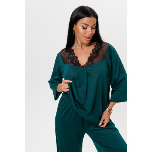 Пижама женская 2102/2 вискоза (последний размер) изумрудный 56