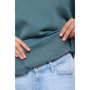 Толстовка женская №89338 футер 3-х нитка с начесом (последний размер) серо-зеленый 46,50,54